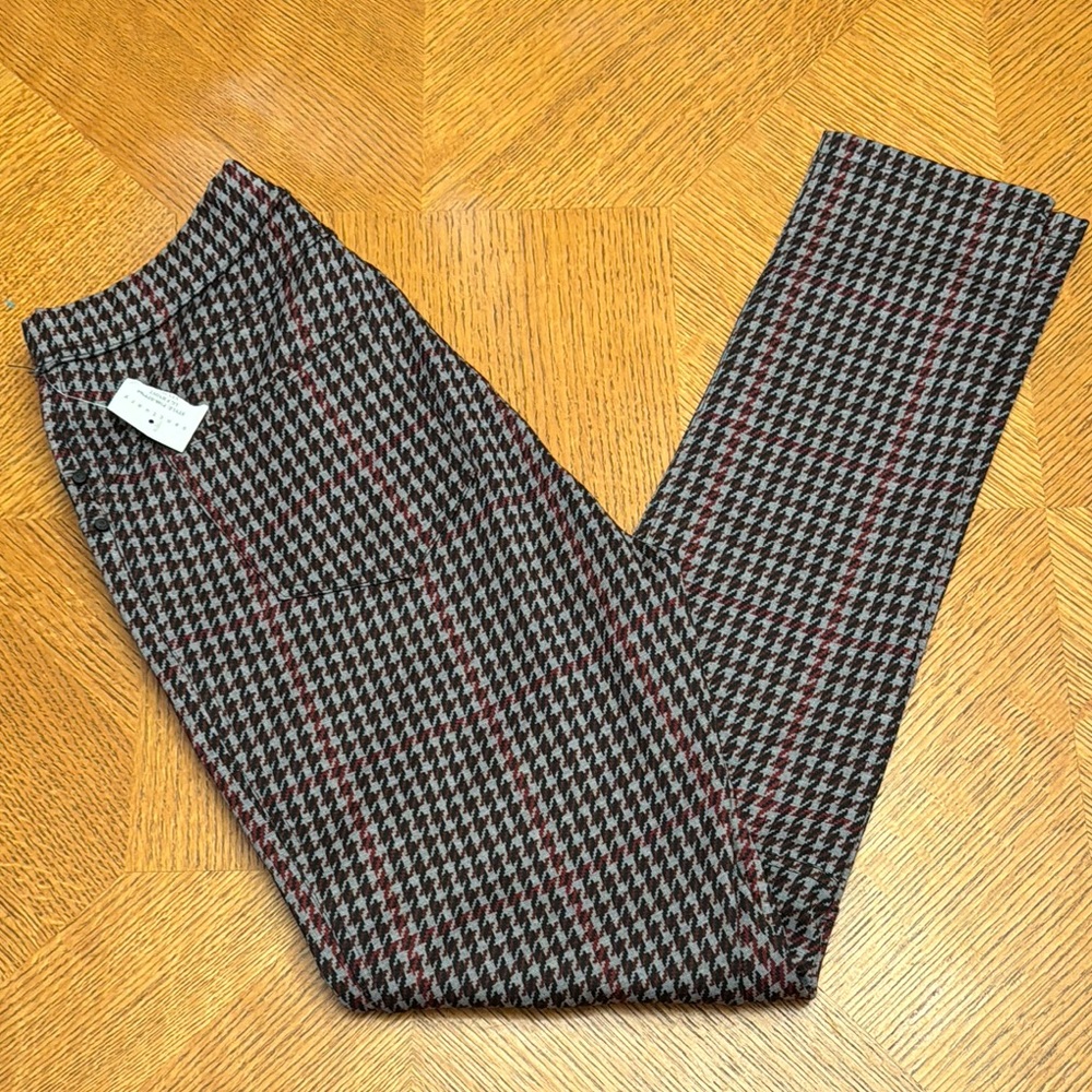 Sanctuary Houndstooth Gray Pull On Pants Medium New - Picture 6 of 10